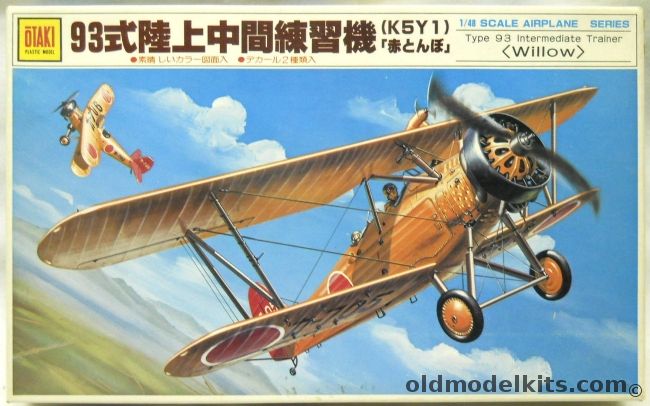 Otaki 1/48 Japanese Navy Type 93 Advanced Trainer K5Y1 Willow - Markings for Two Orange and One Silver Aircraft, OT2-8-500 plastic model kit