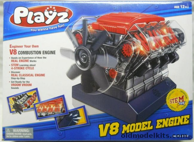 Playz Visible V8 Model Engine - With Sound, 39102 plastic model kit