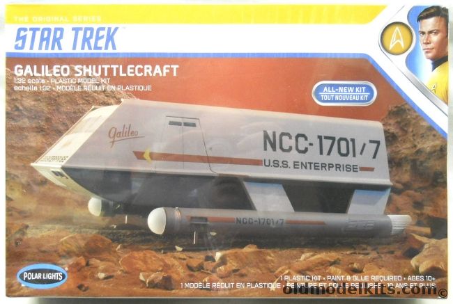 Polar Lights 1/32 Star Trek Galileo Shuttlecraft - Also With Decals For Columbus And Einstein - USS Enterprise NCC-1707 (TV Show), POL909-12 plastic model kit