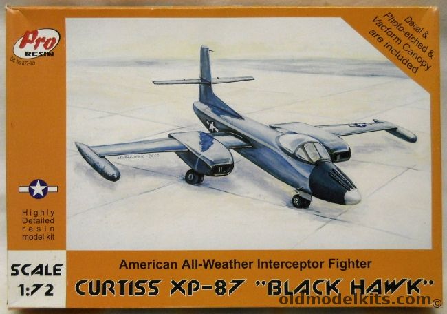 Pro Resin 1/72 Curtiss XP-87 Black Hawk - All Weather Interceptor, R72-019 plastic model kit