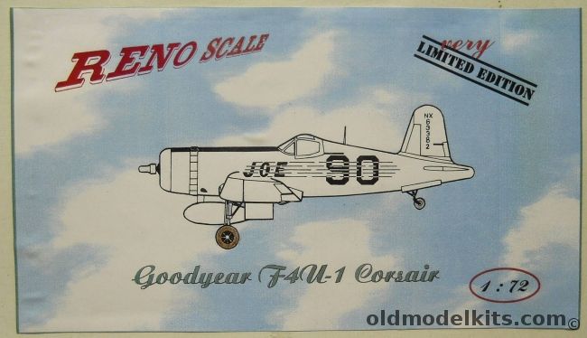 Reno Scale 1/72 Goodyear F4U-1 Corsair Racer - Joe 90 plastic model kit