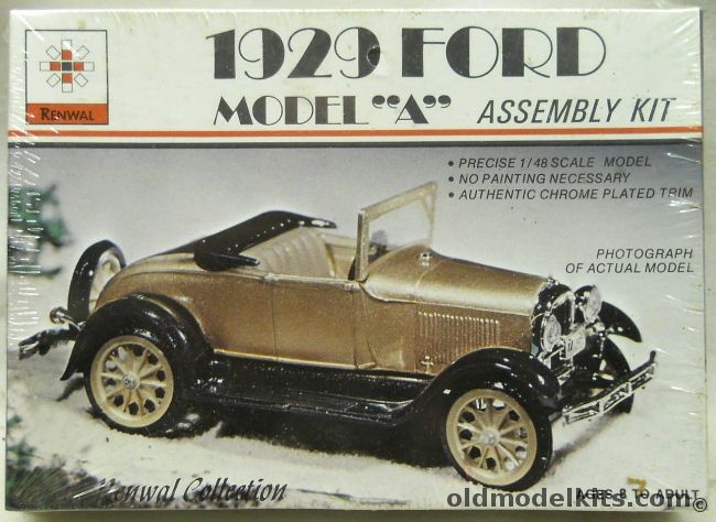 Renwal 1/48 1929 Ford Model A - O Scale, 145 plastic model kit