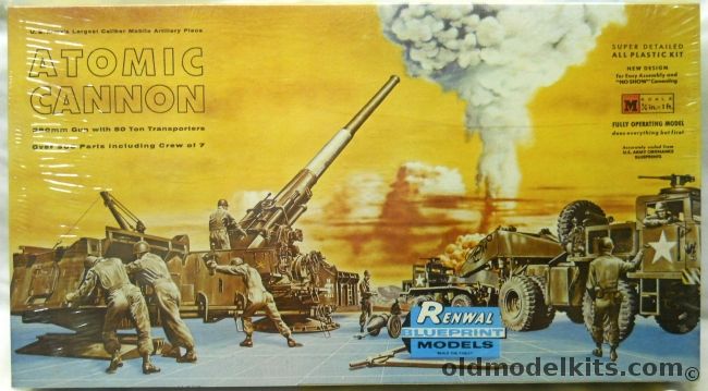 Renwal 1/32 Atomic Cannon - M65 280mm with M249 and M250 50 Ton Heavy Gun Lifting Trucks / Transporters, 553 plastic model kit
