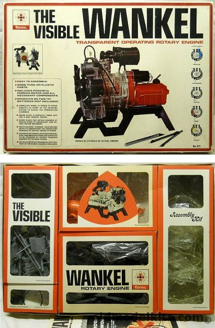 Renwal 1/3 The Visible Wankel - Transparent Operating Rotary Engine - Motorized, 811 plastic model kit