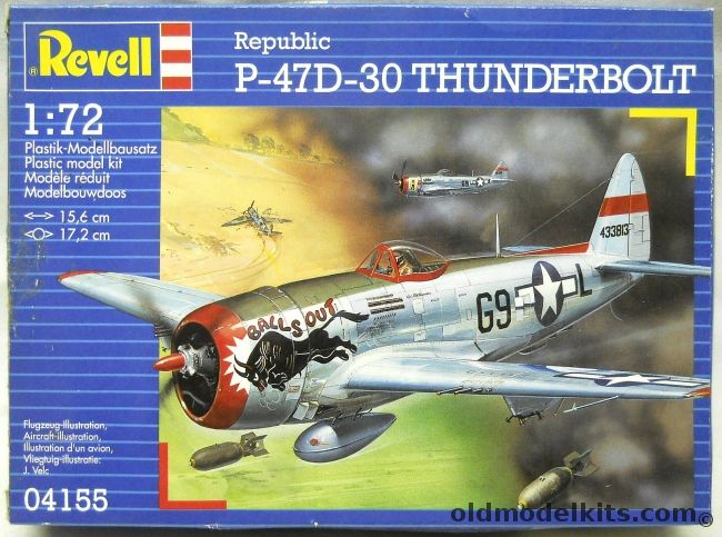 Revell 1/72 TWO P-47D-30 Thunderbolt - USAAF Cap. Milt Thompson 'Balls Out' 509FS 405FG 9th AF France 1945 / French Armee de L'Air GC II/5 1944 - (P-47D), 04155 plastic model kit