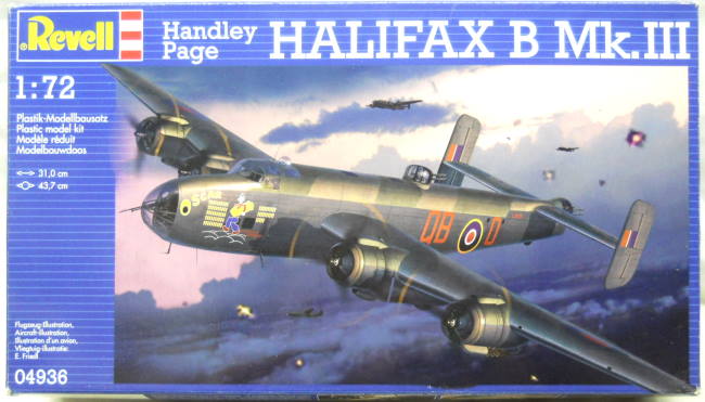 Revell 1/72 Handley Page Halifax B Mk.III - RAF No. 644 Sq Or RCAF Canada No. 424 Sq., 04936 plastic model kit