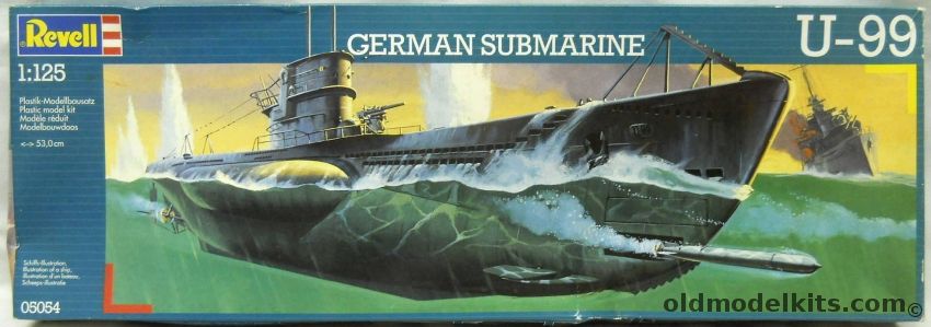 Revell 1/125 German Submarine U-99 - U-Boat Type VIIB, 05054 plastic model kit