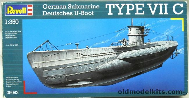 Revell 1/350 German Submarine U-Boat Type VIIC - U96 Atlantic Ocean 1940-1943 (Sunk 28 Ships On 11 Patrols) / U-552 North Atlantic 1942 (Sunk USS Reuben James / U-81 Mediterrania Sea Early 1942 (Sank Ark Royal), 05093 plastic model kit