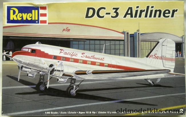 Revell 1/90 Douglas DC-3 - Eastern Great Silver Fleet or Pacific Southwest (PSA) Airlines - Near HO Scale - (ex Monogram), 85-5245 plastic model kit