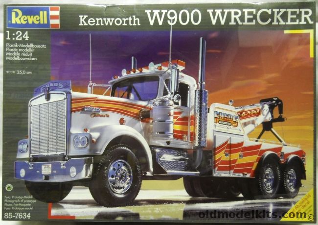 Revell 1/24 Kenworth W900 Wrecker - Tractor Semi Truck, 85-7634 plastic model kit