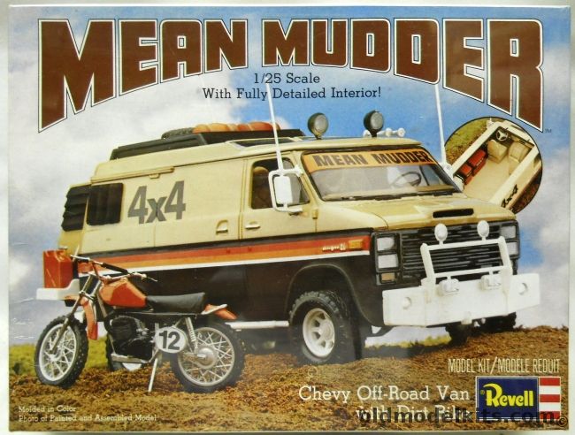 Revell 1/24 Mean Mudder - Chevy Off-Road Van With Dirt Bike, H1393 plastic model kit