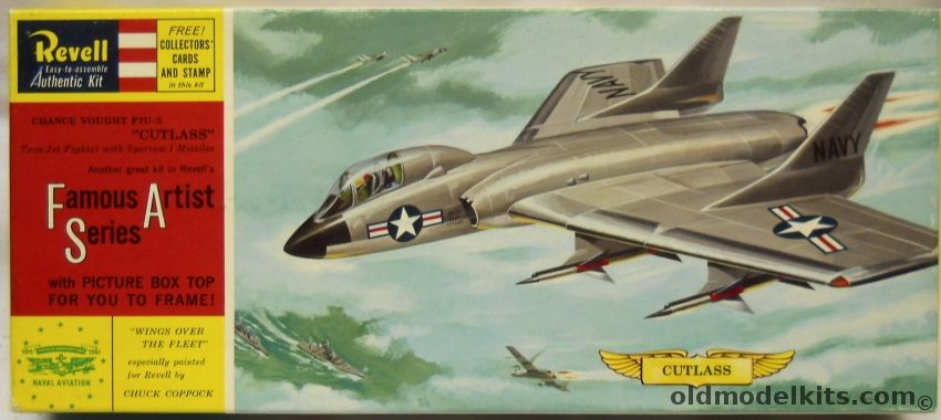 Revell 1/59 Chance Vought Cutlass F7U-3 Famous Artist Series - with Sparrow Missiles - (F7U3), H171-98 plastic model kit