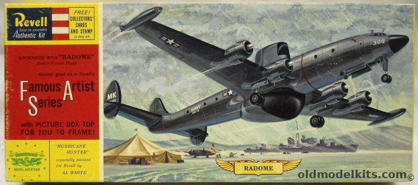 Revell 1/128 Lockheed WV-2 Radome - Radar Picket Plane - Famous Artist Series With Trading Stamp, H174-98 plastic model kit