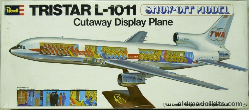 Revell 1/144 Show-Off Lockheed L-1011 Tristar TWA with Full Interior Detail, H196 plastic model kit
