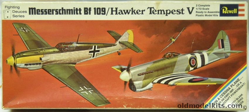 Revell 1/72 Messerschmitt Bf-109 and Hawker Tempest V Fighting Deuces, H223-100 plastic model kit