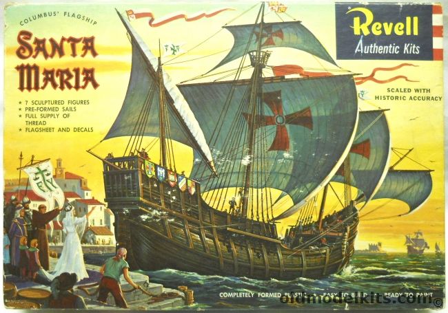 Revell 1/89 Santa Maria Columbus Ship - With Sails, H336-300 plastic model kit