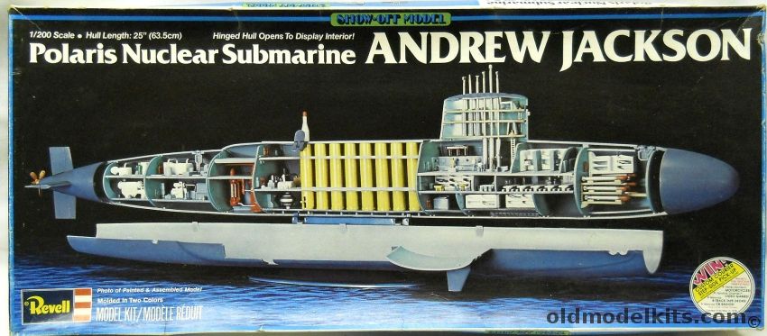 Revell 1/200 USS Andrew Jackson SSBM619 Polaris Submarine - Show-Off Model With Full Interior, H520 plastic model kit