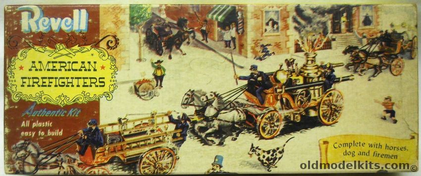 Revell 1/48 American Firefighters Hose Reel - With Horses and Firemen, F202-98 plastic model kit