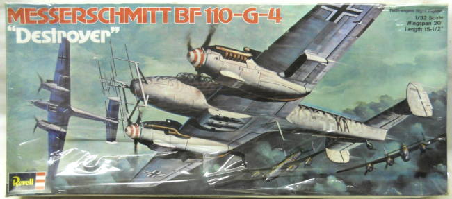 Revell 1/32 Messerschmitt Bf-110-G-4 Destroyer - (Bf110 G-4), H250 plastic model kit
