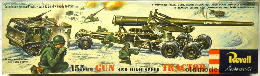 Revell 1/40 155mm Long Tom Gun And High Speed Tractor 'S' Issue - Long Tom Gun And M4 Tractor, H523-198 plastic model kit