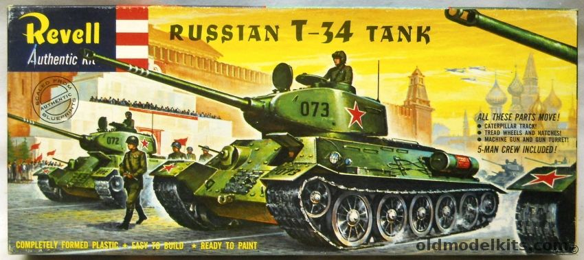 Revell 1/40 Russian T-34 Tank S Issue, H538-129 plastic model kit