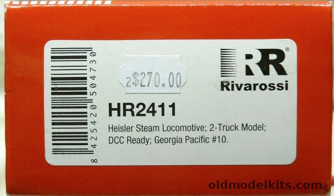 Rivarossi 1/87 Heisler Steam Locomotive 2-Truck Model Georgia Pacific #10 - HO Scale, HR2411 plastic model kit