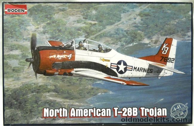 Roden 1/48 North American T-28B - Trojan Naval Aerospace Recovery Facility NAS El  Centro CA 1970 / Marines Corps Kaneohe Bay Hawaii March 11 1977 / Pacific Fleet AJI Weather Training Unit, 441 plastic model kit