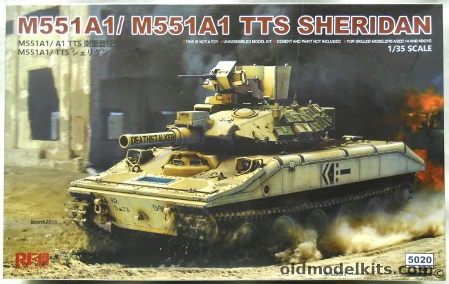 Rye Field Model 1/35 M551A1 / M55aA1 TTS Sheridan - (M551), 5020 plastic model kit