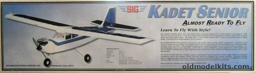 SIG Kadet Senior ARF - 80.5 Inch Wingspan Almost Ready To Fly R/C Aircraft - (White With Red Trim), SIGRC58ARFR plastic model kit