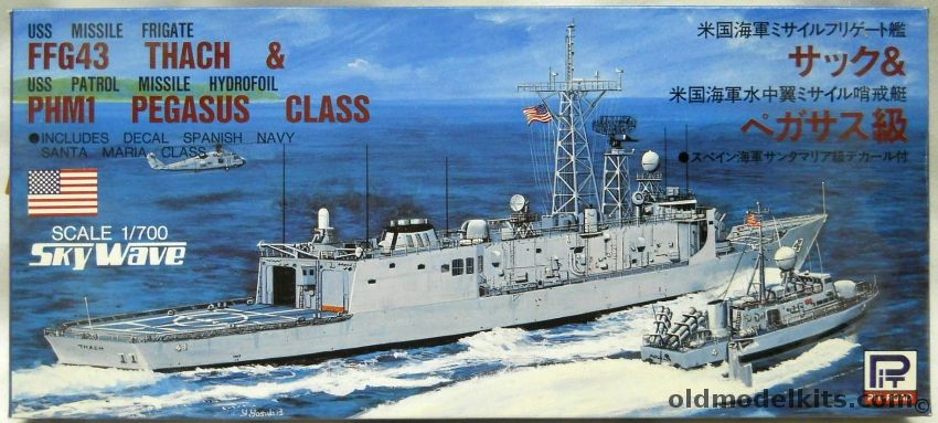 Skywave 1/700 USS Thatch FFG43 And PHM1 Pegasus Class Hydrofoil - With Decals For Spanish Navy Santa Maria Class, 55 plastic model kit