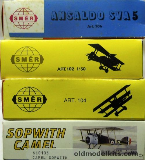 SMER 1/48 Ansaldo SVA-4 / SE-5A / Fokker DR-I / Sopwith Camel, 106 plastic model kit
