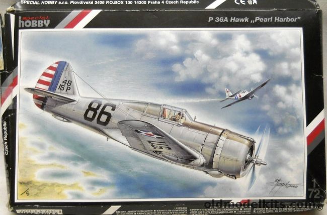 Special Hobby 1/72 P-36A Hawk Pearl Harbor - 47th Pursuit Squadron 15th Pursuit Group Wheeler Field Hawaii 2/Lt Harry Winton Brown Two Victories On December 7 1941, SH72052 plastic model kit