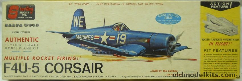 Sterling F4U-5 Corsair Launches Rockets in Flight - 24 inch Wingspan For Free Flight / R/C / Gas / Rubber / Electric - (F4U5), A14 plastic model kit