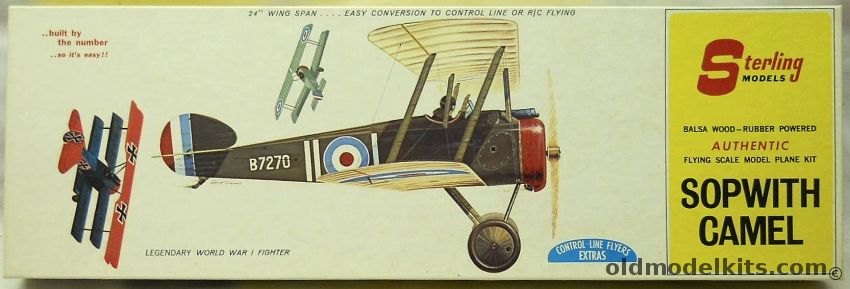 Sterling Sopwith Camel - 24 Inch Wingspan Flying Aircraft For Free Flight Control Line Or R/C, A26 plastic model kit