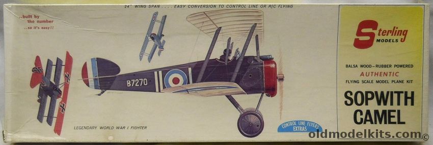 Sterling Sopwith Camel - 24 Inch Wingspan Flying Aircraft For Free Flight Control Line Or R/C, A26 plastic model kit