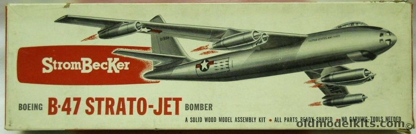 Strombecker Boeing B-47 Strato-Jet - 12.5 inch Wingspan Solid Wooden Aircraft Kit - (Stratojet), C-45 plastic model kit