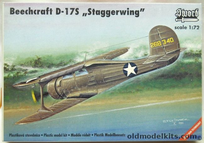 Sword 1/72 Beechcraft D-17S Staggerwing - RAF or USAF, 72010 plastic model kit