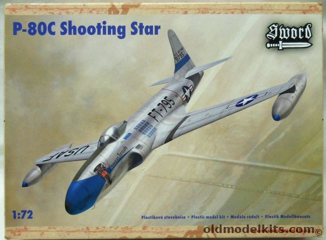 Sword 1/72 TWO  P-80C Shooting Star - Kansas Tornado Capt Howard Curran Suwon Korea July 1951 / Eagle Eye Fleagle 36th FB Sq 8th FB Group Suwon Korea 1952, SW72025 plastic model kit