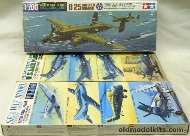 Tamiya 1/700 B-25 Mitchell Bombers / Fujimi US Naval Plane / Fujimi Royal Naval Plane, 31515 plastic model kit