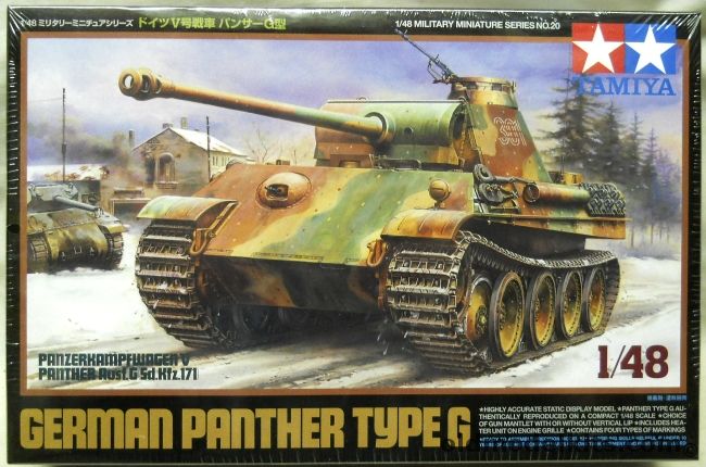 Tamiya 1/48 Panther Type G - Early Or Late Version - With Metal Chassis, 32520 plastic model kit