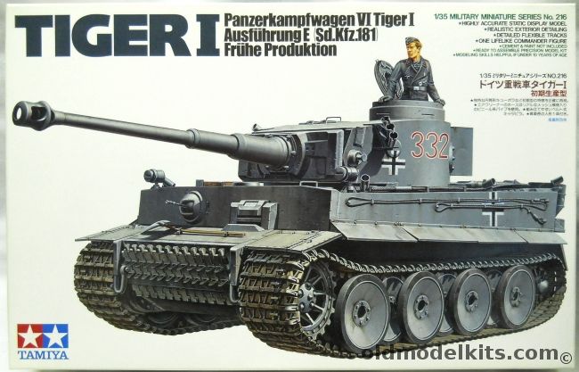 Tamiya 1/35 Tiger I - Panzerkampfwagen VI Tiger I Sd.Kfz. 181 Ausfuhrung E Fruhe Production, 35216 plastic model kit
