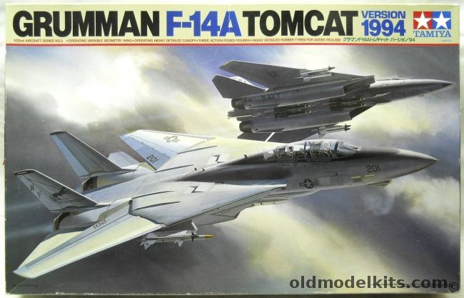 Tamiya 1/32 Grumman F-14A Tomcat - 1994 Version - With 2 SuperScale Decal Sets - Tamiya Decals For US Navy VF-21 Freelancers USS Independence / VF-154 Black Knights USS Independence / VF-84 Jolly Rogers USS Theodore Roosevelt, 60303 plastic model kit