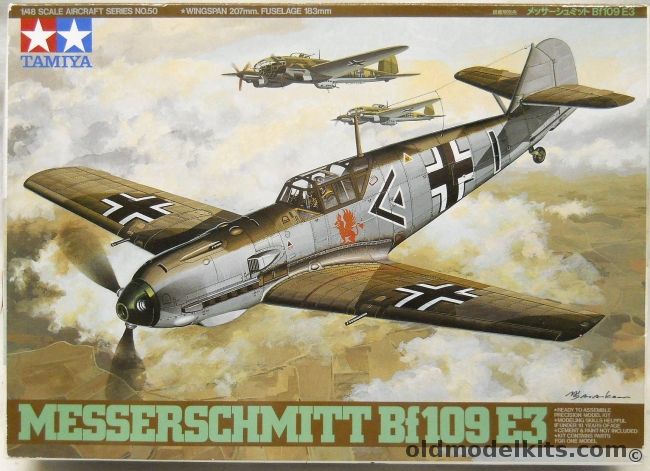 Tamiya 1/48 Messerschmitt Bf-109 E3 - With Eduard Mask Set - (Bf109E-3), 61050 plastic model kit