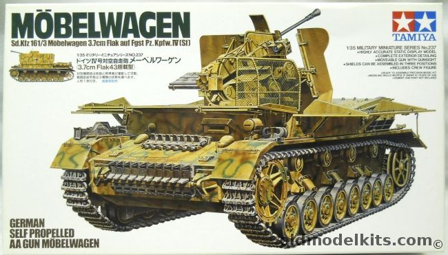 Tamiya 1/35 Mobelwagen - Sd.kfz. 161/3 3.7cm Flak Auf Fgst Pw.Kpfw. IV Sf, 35237 plastic model kit