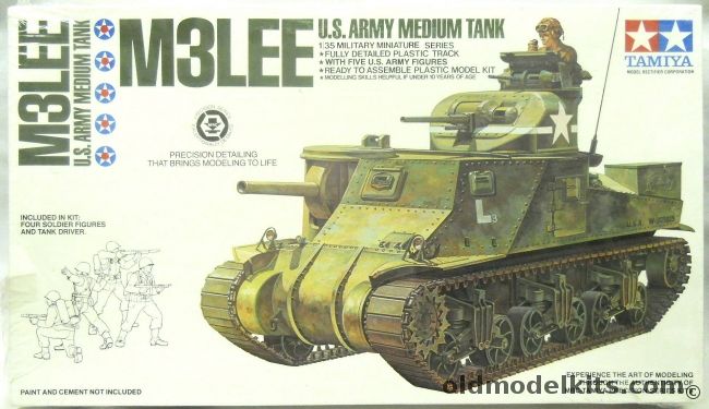Tamiya 1/35 M3 Lee - MkI Medium Tank - With Five US Army Figures, MM139A plastic model kit