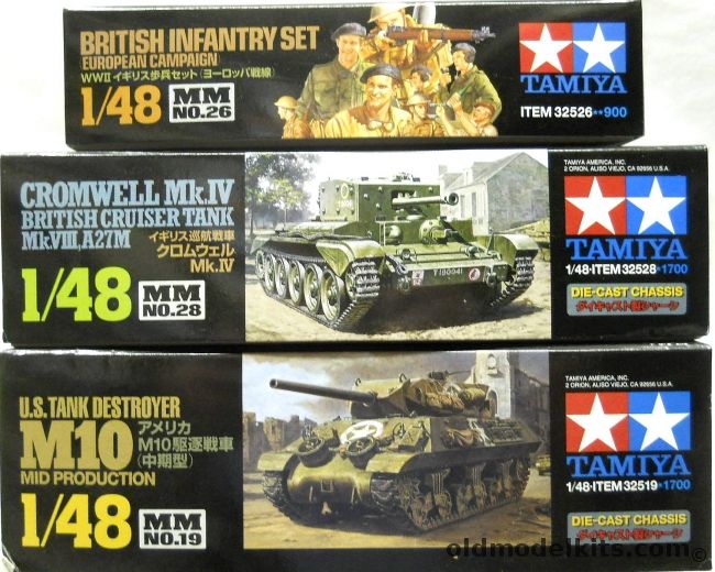 Tamiya 1/48 Tank Destroyer M10 And Cromwell Mk IV Cruiser Tank And British Infantry Set, MM19 plastic model kit