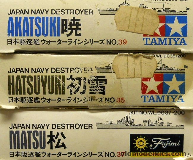 Tamiya 1/700 IJN Destroyers Akatsuki Hatsyuki And Fujimi Matsu, WLD039 plastic model kit