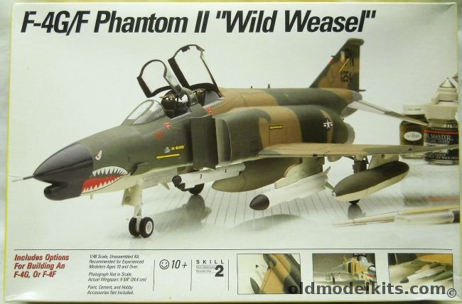Testors 1/48 F-4G / F-4F Wild Weasel or Fighter Phantom II - Luftwaffe F-4F JBG-36 1977 / USAF F-4G 39TFTS George AFB CA 1978 / F-4G 90TFS 3TFW Clark AFB Phillipines 1980, 572 plastic model kit