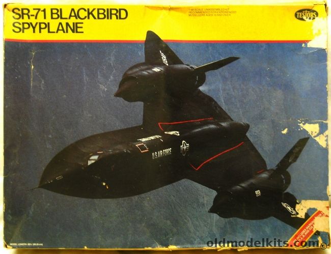 Testors 1/48 SR-71 Blackbird Spyplane - SR-71A  or SR-71B Trainer or CIA A-12 M-12, 584 plastic model kit