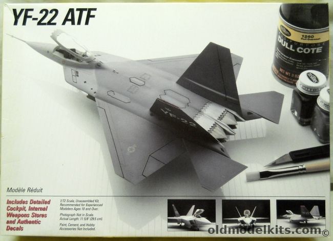 Testors 1/72 YF-22 ATF Raptor - (F-22), 656 plastic model kit
